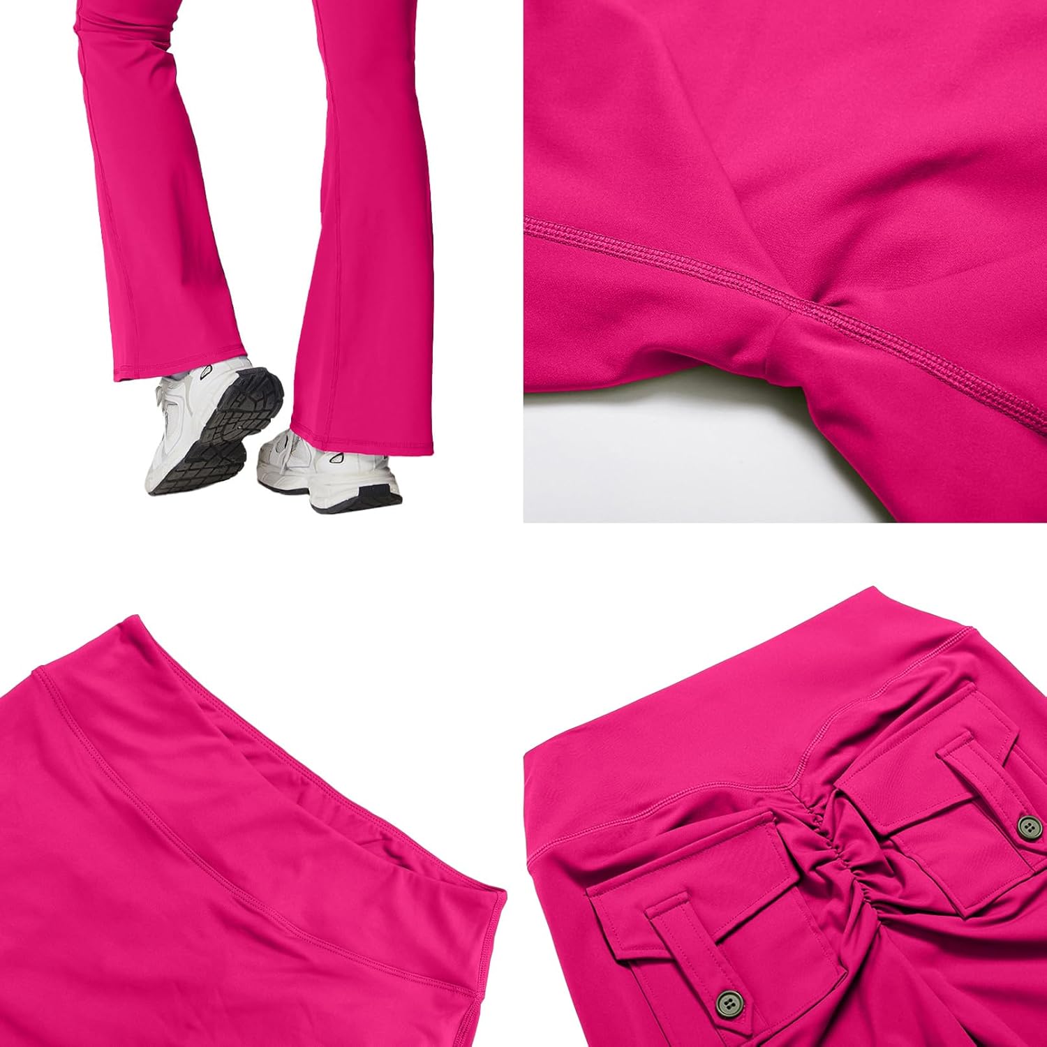 Rugkey Flare Leggings with Pockets for Women Butt Lifting Workout Leggings Gym Bell Bottom High Waisted Yoga Pants - Image 6
