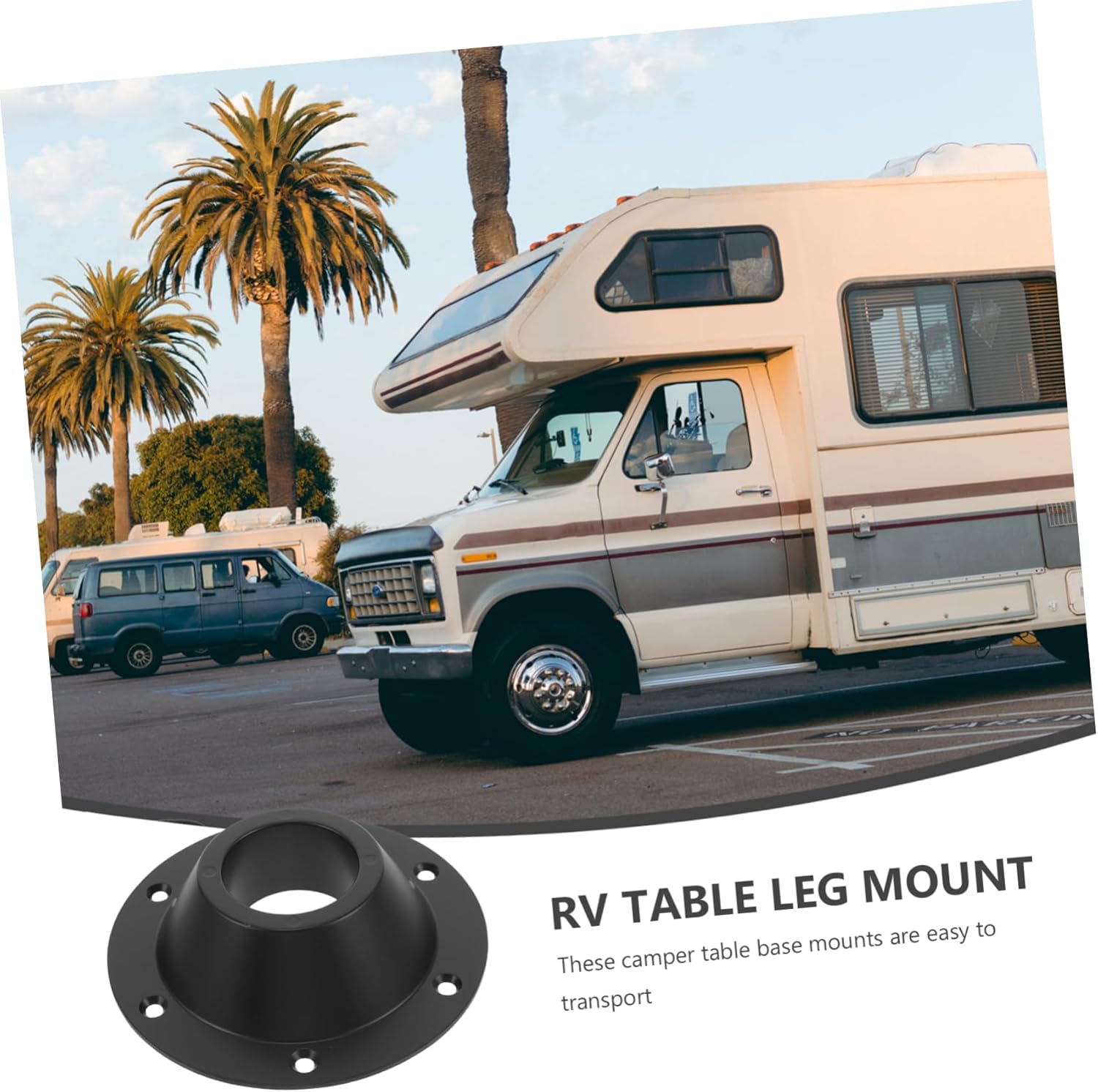 Unomor 6pcs Rv Table Base Mount Lightweight Pedestal Table Base for Camper and Yacht Floor Mount Accessory Dining