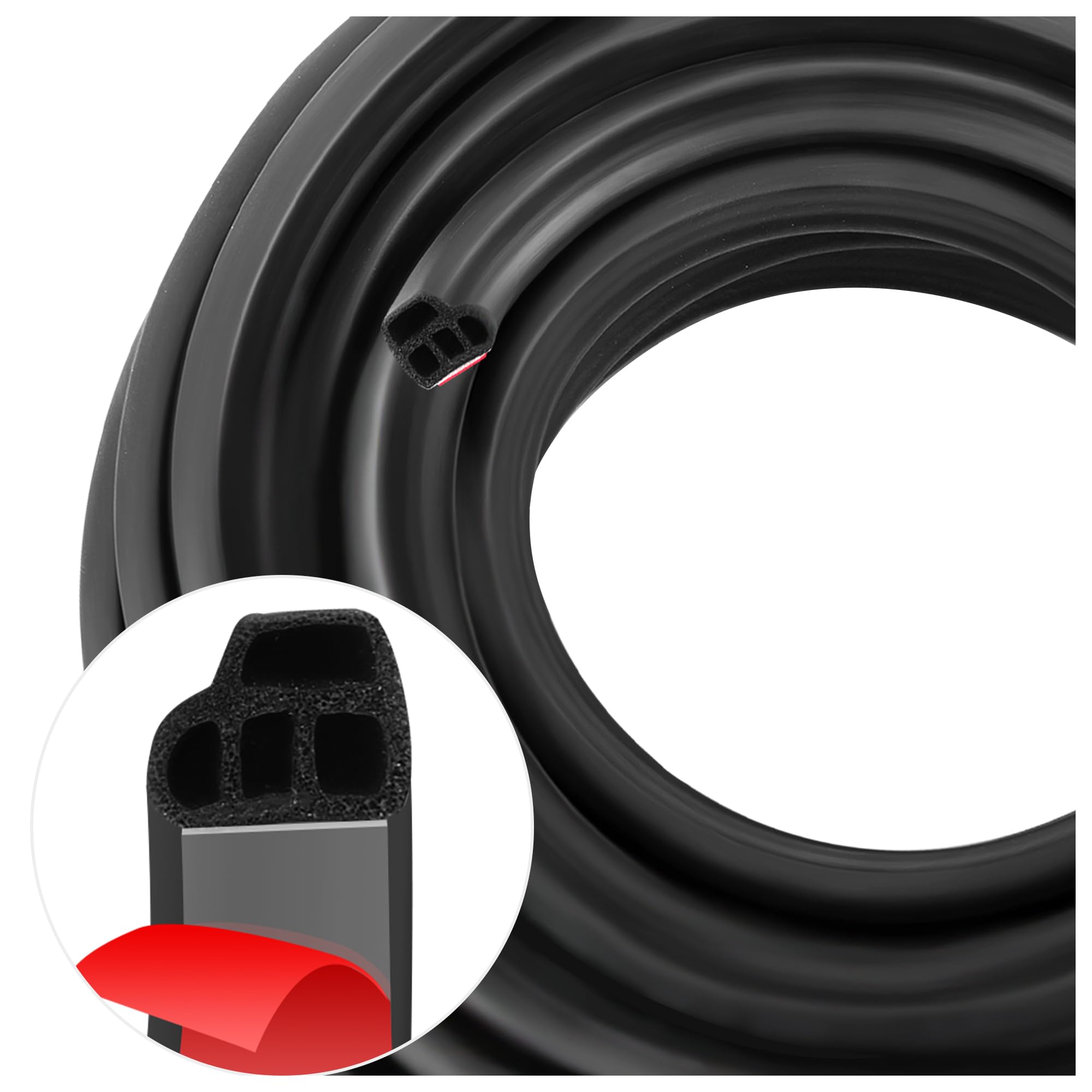 16.4Ft Automotive Weather Stripping,LB-Shape Car Door Seal for Noise & Wear Reduction,Car Accessories Rubber Car Window Seal Strip with Adhesive Backing for Most Cars,Trucks,SUVs (16.4Ft)