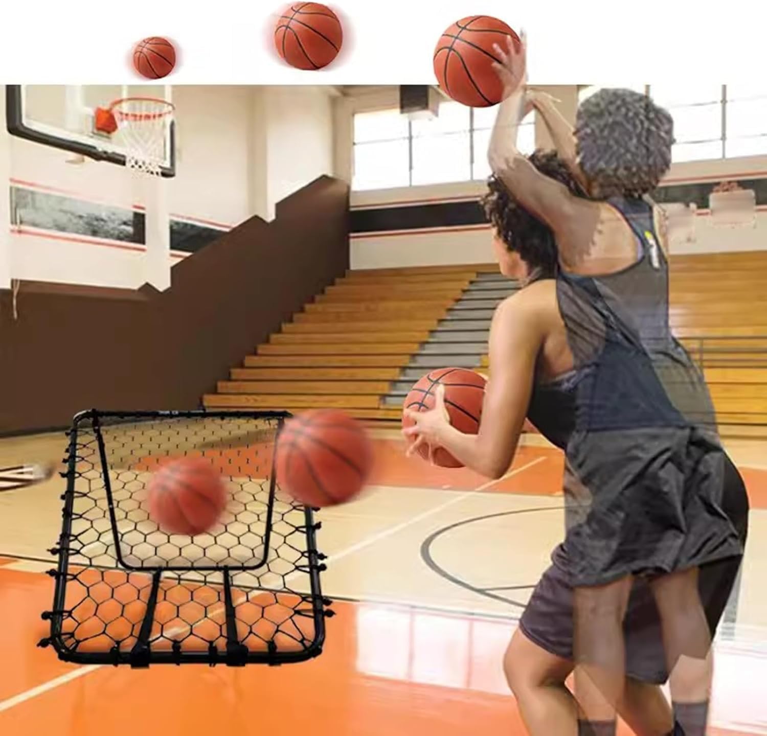 Shootaround - Sistema de práctica de tiro multideportivo para voleibol y fútbol, 90 cm de ancho, red de rebote/pase de béisbol, equipo de entrenamiento de patadas de fútbol