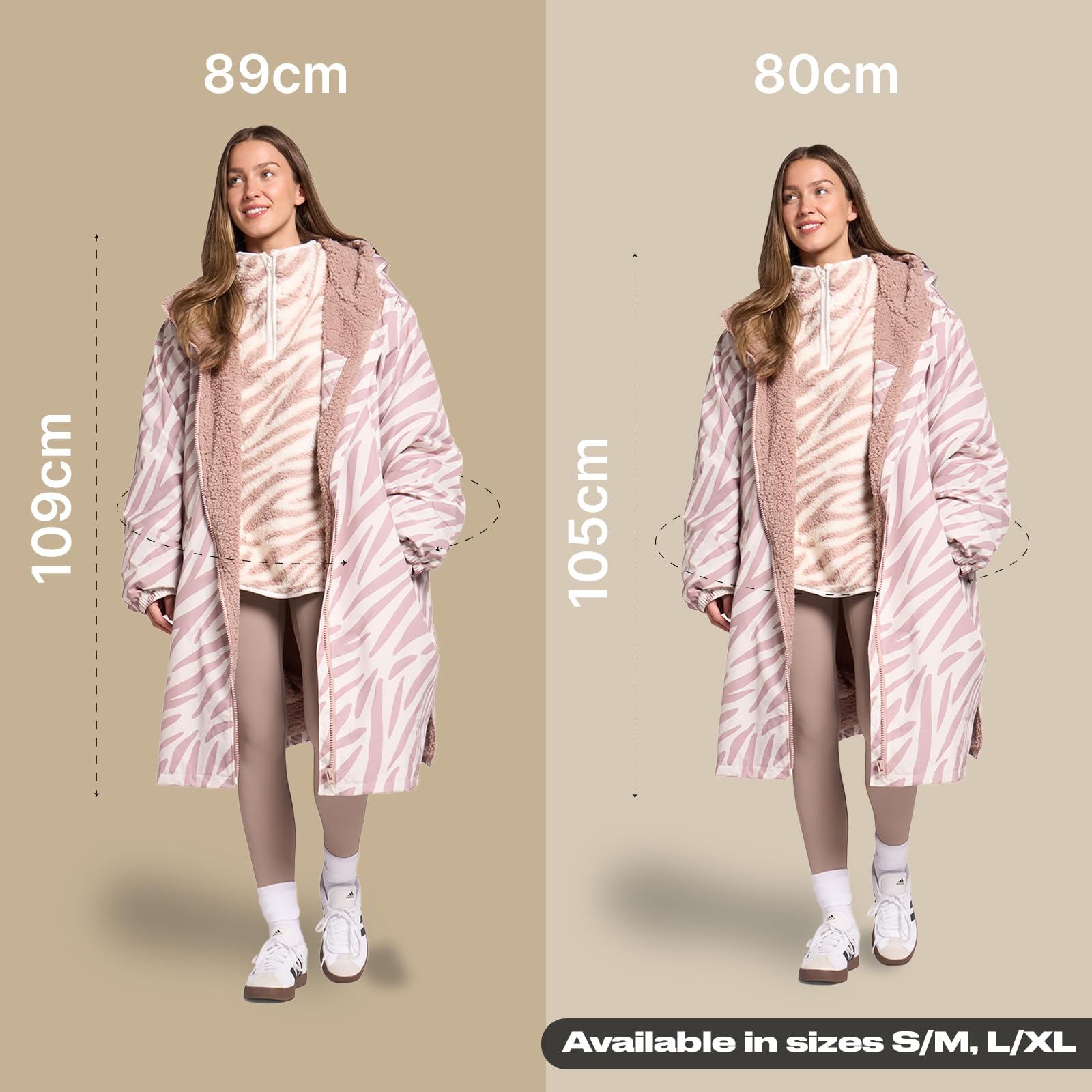 OHS Adults Drying Robe, Gifts for Mum Outdoor Waterproof Changing Robe Womens Jacket Comfy Sherpa Privacy Robes for Women Men, Stay Dry Swimming Camping Drying Robes - S/M, L/XL — view 2