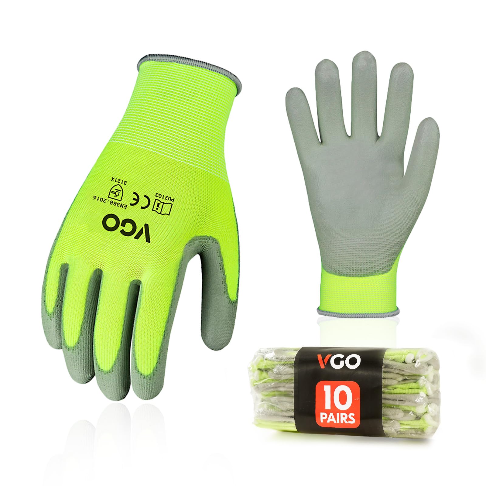 Vgo... 3 Pairs of Nitrile-Coated Gloves, Gardening and Work Gloves, for Women (NT2110) — view 14
