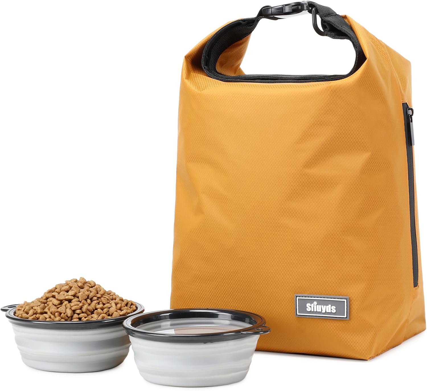 Dog Food Storage Bag with Travel Bowls – Waterproof Container (Small, Yellow) Dog Food Storage Bag with Travel Bowls – Waterproof Container (Small, Yellow)