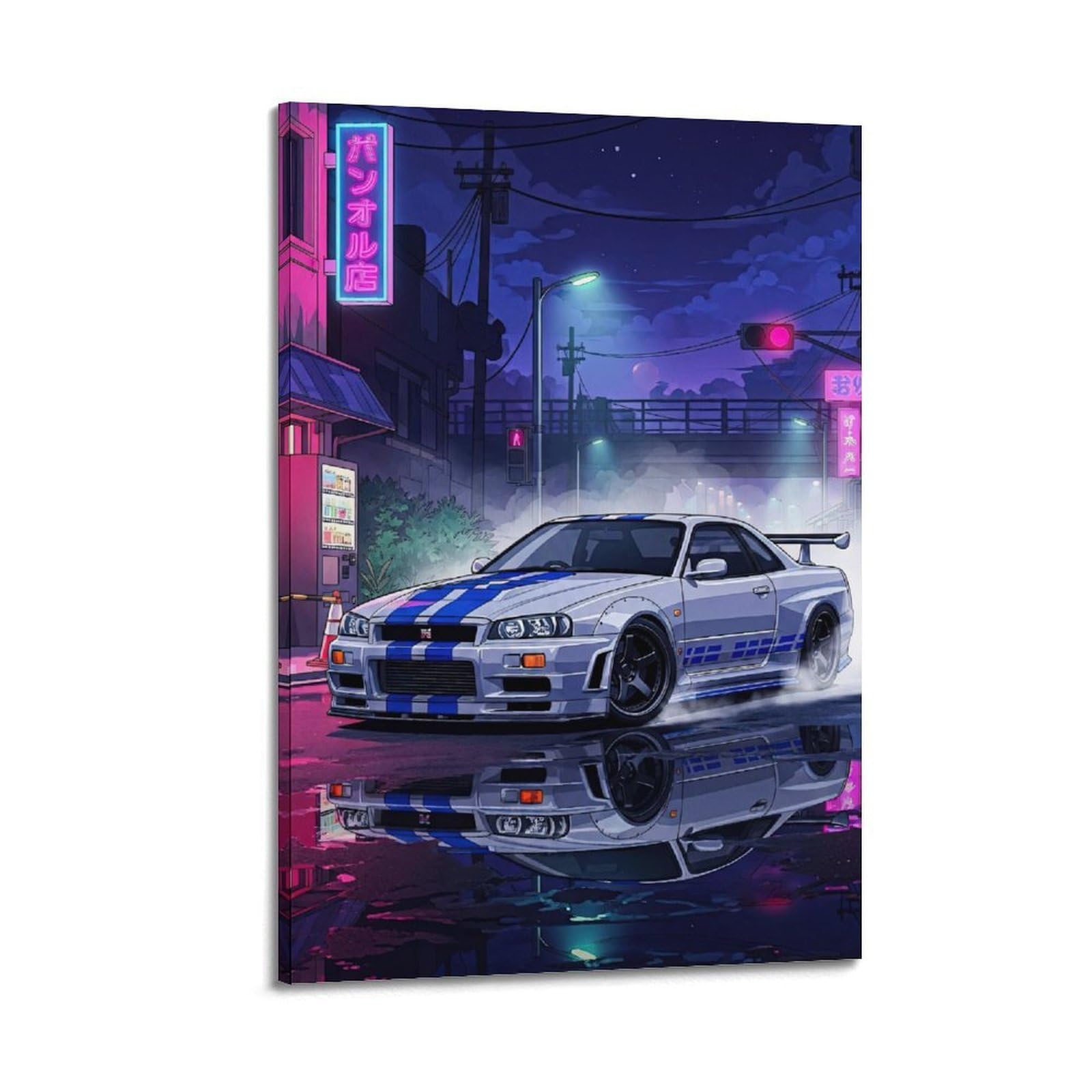 OKAHYS JDM R34 Skyline Classic Racing Sport Car Poster Decorative Painting Canvas Wall Artworks Picture 20x30inch(50x75cm)