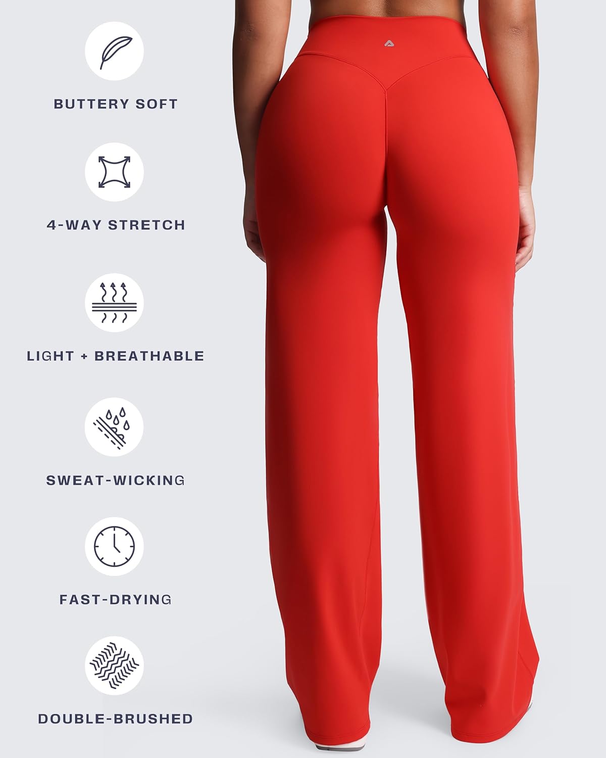 Aoxjox Women's Velura Straight Leg Yoga Pants, Buttery Soft PlushFlex™ Mid-Waist Wide-Leg for Workout & Casual Leggings - Image 8