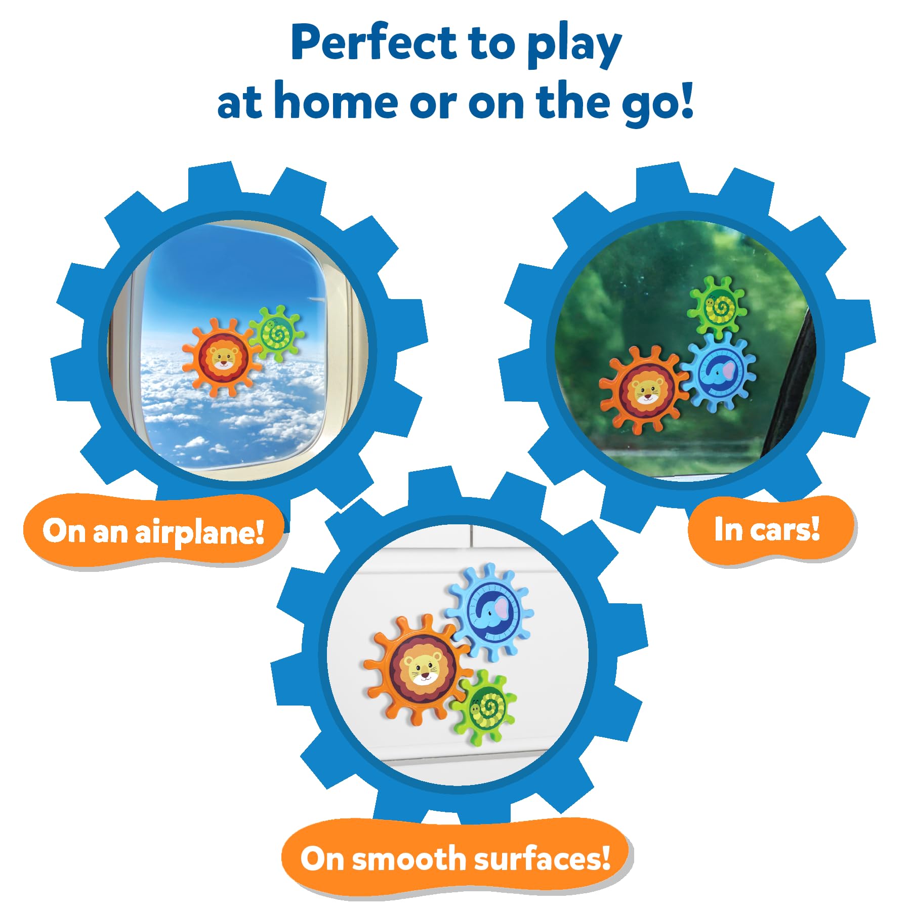 Skillmatics Spinny Gears for Babies - Fun Interlocking Spinning Gears, STEM & Sensory Toy, Suction Spinners for Windows, Table, Bath, Travel Toy, Gifts for Infants & Toddlers 6-36 Months, Set of 5 2