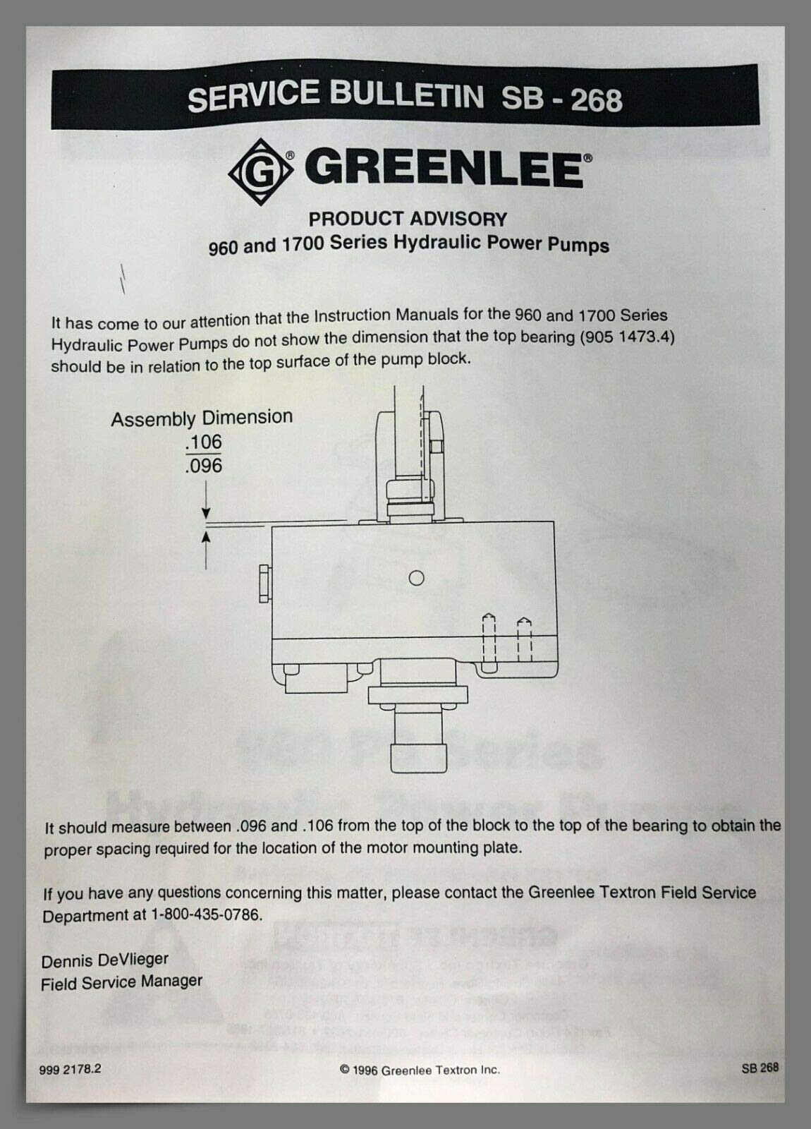 Greenlee - Repair Kit (940/960Ps), Bending (18416) - Electrical