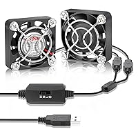 Vista 1 de 2Pack Wathai 40mm x 10mm Ventilador USB Mini con Control de Velocidad 5V, Pequeños Ventiladores USB para Computadora para Casco de Soldadura