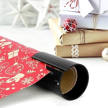 Coupe-papier Cadeau Aitsit - Pour Rouleaux Jusqu'à 5,6 Cm De Diamètre - Coupe Droite, Lame Intégrée, Sécurité - Noël, Anniversaire