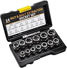 Nut Twister Nut Extraction Socket Set 14-Piece Set Easy Furniture Assembly Car Repair Broken Bolt Extractor Damage Rusty Frozen Screw Removal