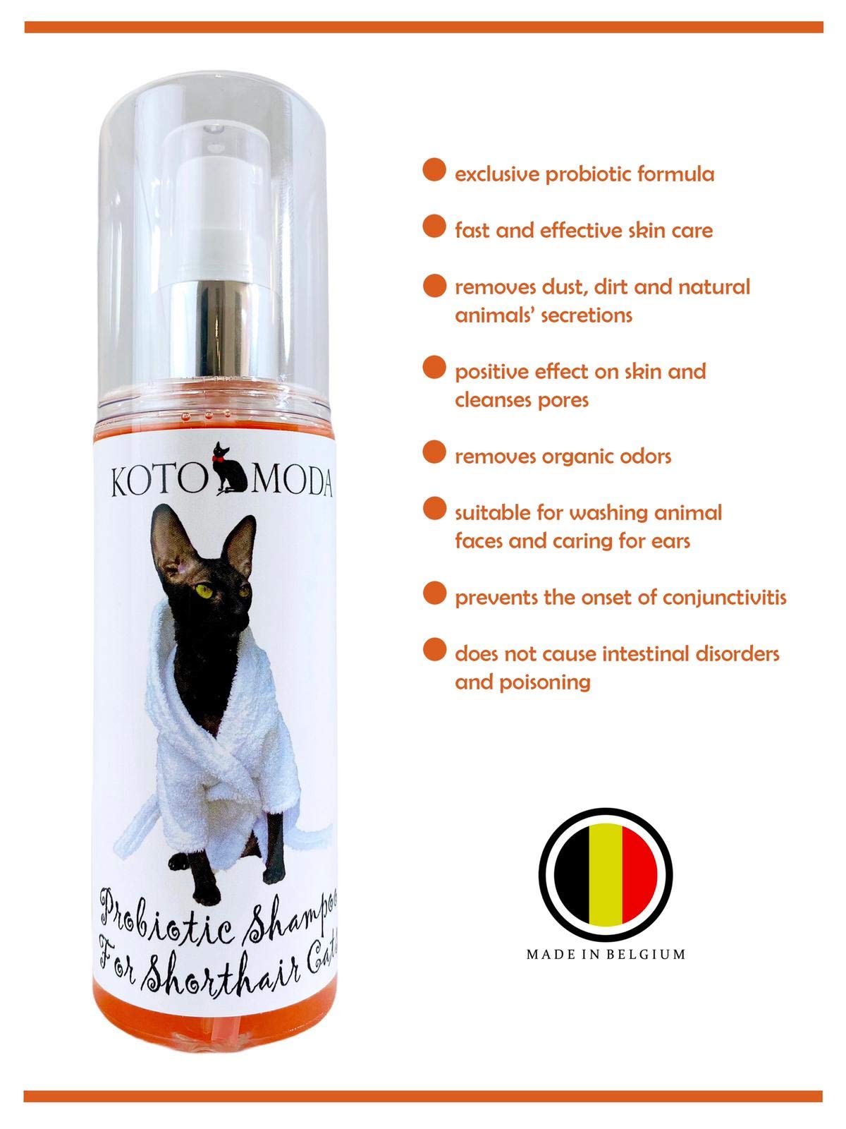 Champú Probiótico para Gatos de Pelo Corto 120 ml