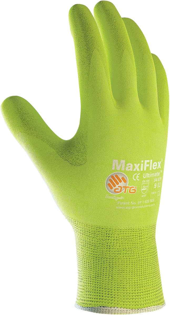 ATG 34-874FY/XXL Maxiflex Ultimate, 15G Hv Ylw Nylon Shell, Hv Ylw Nitrile Microfoam Hi-Vis Yellow