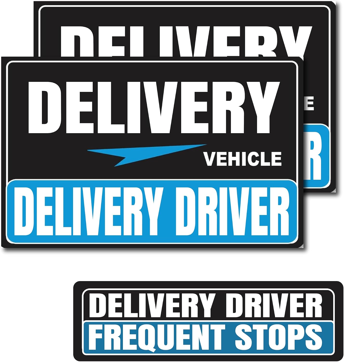 Delivery Vehicle Car Magnet, Delivery Vehicle Signs for Car, Delivery Vehicle Magnet for Car, Flex Driver Car Signs 3 Piece Bundle