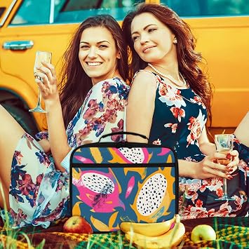 Dragon Fruit Pitaya Reusable Lunch Box Insulated Lunch Tote Bag