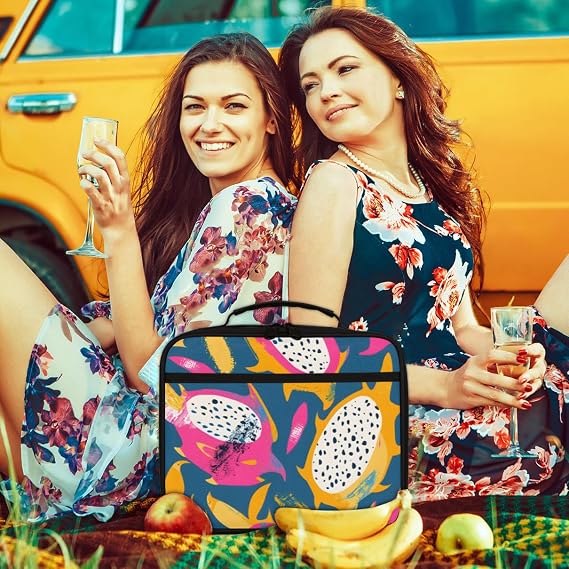 Dragon Fruit Pitaya Reusable Lunch Box Insulated Lunch Tote Bag