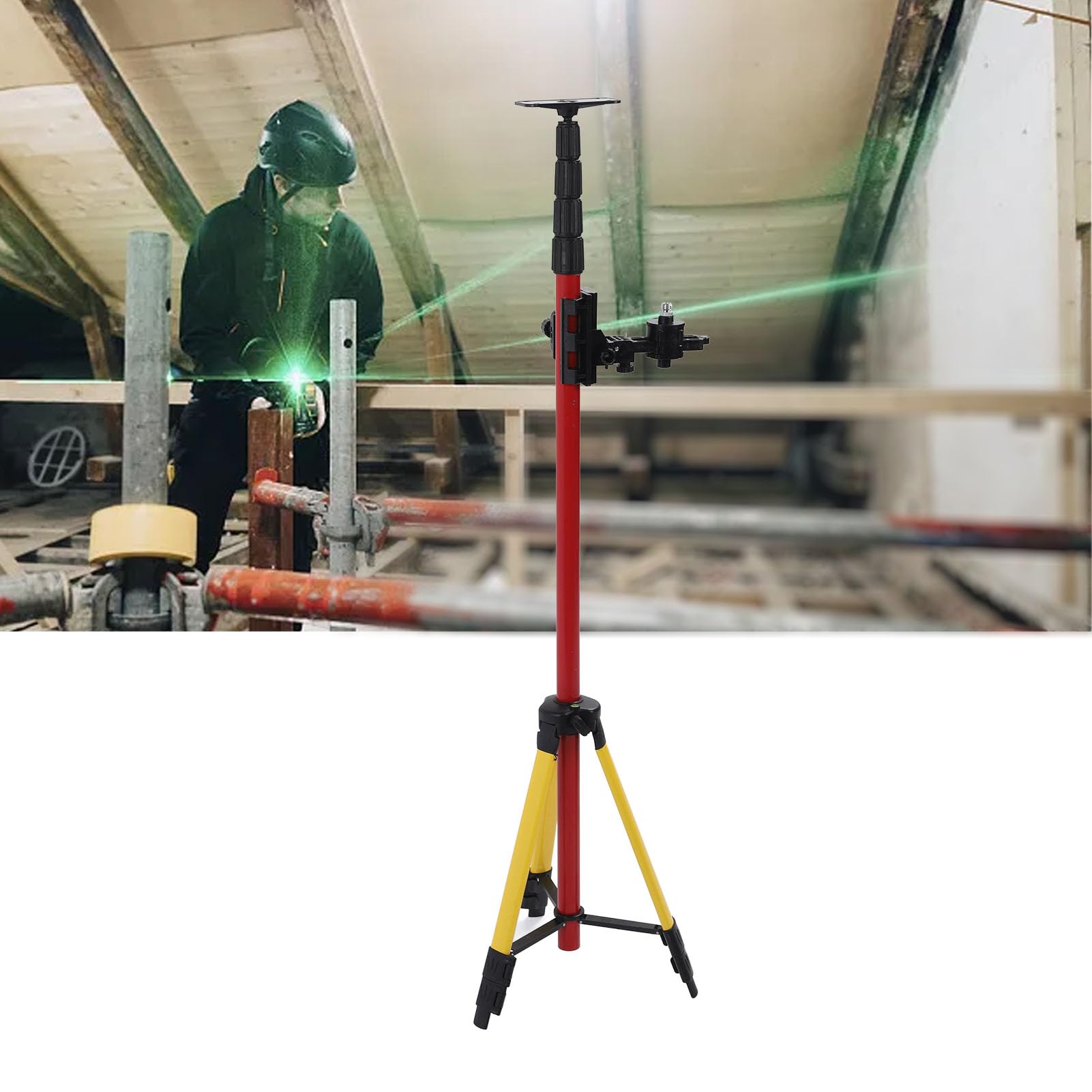 Nivel de telescopio Soporte de Acero Inoxidable de Acero Inoxidable Base Ajustable de Servicio Pesado 5/8in 1/4 Pulgadas para contratistas Ingenieros topógrafos 114 a 388 mm de