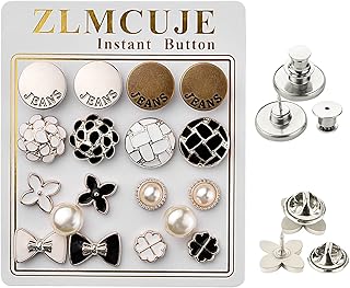 ZLMCUJE 18 Sets Instant Buttons,No Sew Buttons，Cover Up Buttons Replacement Button Instant Removable Reusable Multipurpose for Jeans Pant Shirt Coat… (4Multicolor)