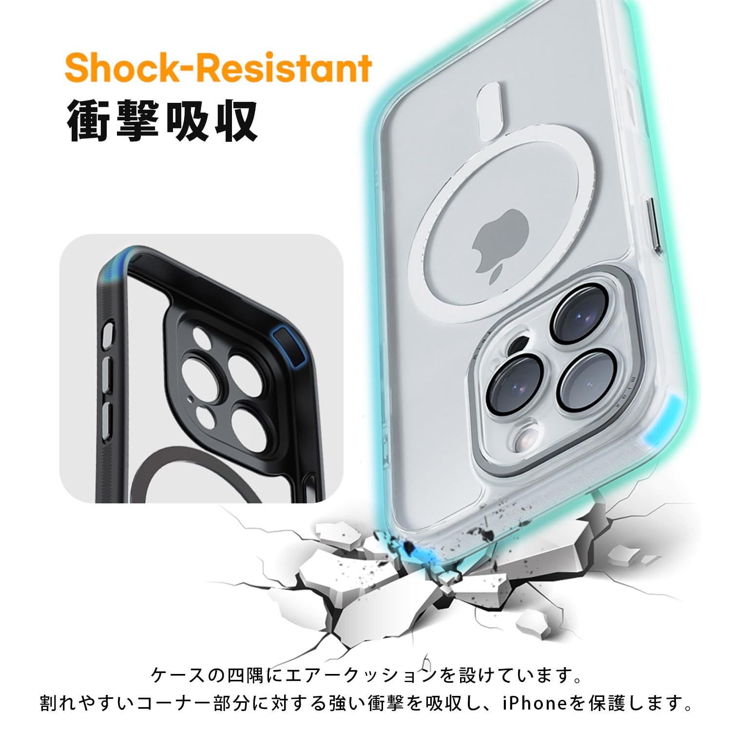 Amazon.co.jp: miak iPhone 16 pro ケース レンズガード 一体型