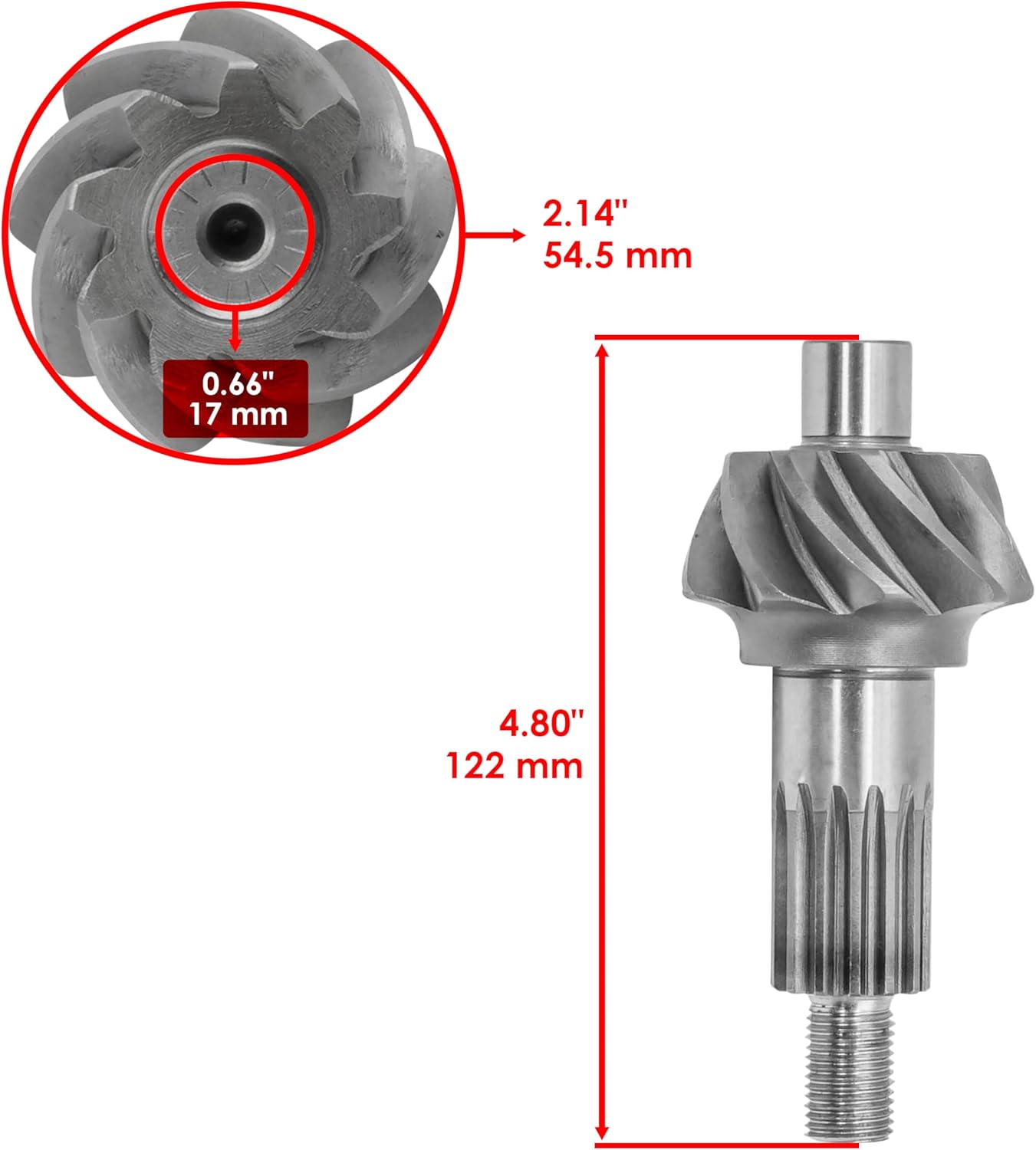 Caltric Rear Differential Gear Ring and Pinion Compatible with Yamaha Viking VI 700 YXC700 2015-2025 / Viking 700 YXM700 2014-2025 / 1XD-G6110-00-00