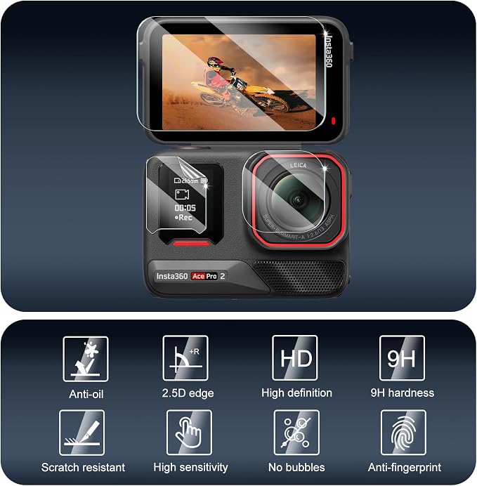 Pack 3+3+3 protector pantalla y lente para Insta360 Ace Pro 2 miniatura 4