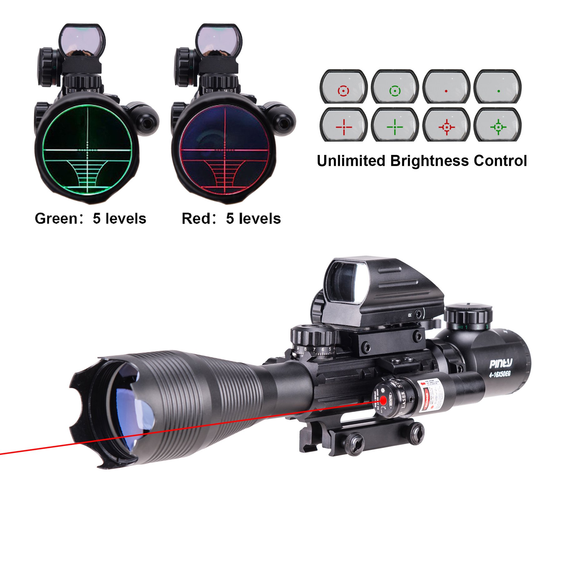 Buy Pinty 3 in 1 Combo 416x50EG Illuminated Rangefinder + 4 Reticle