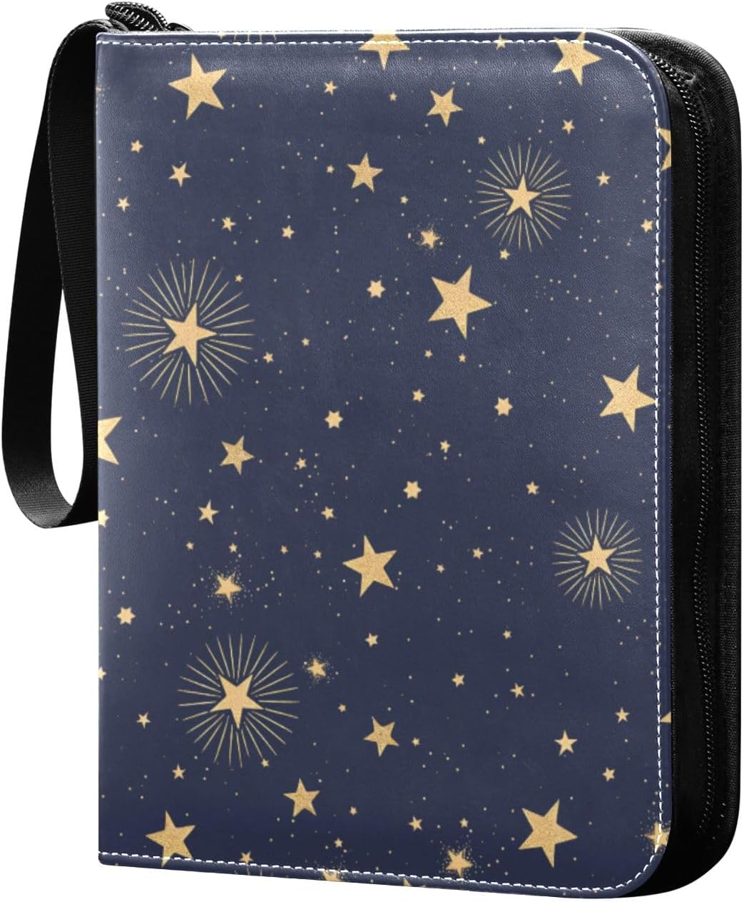 4 Pockets Trading Card Album Holder Book Folder Sports Card Binder Space Galaxy Star 400 Double Side Pockets for 3 Ring Binder Zipper