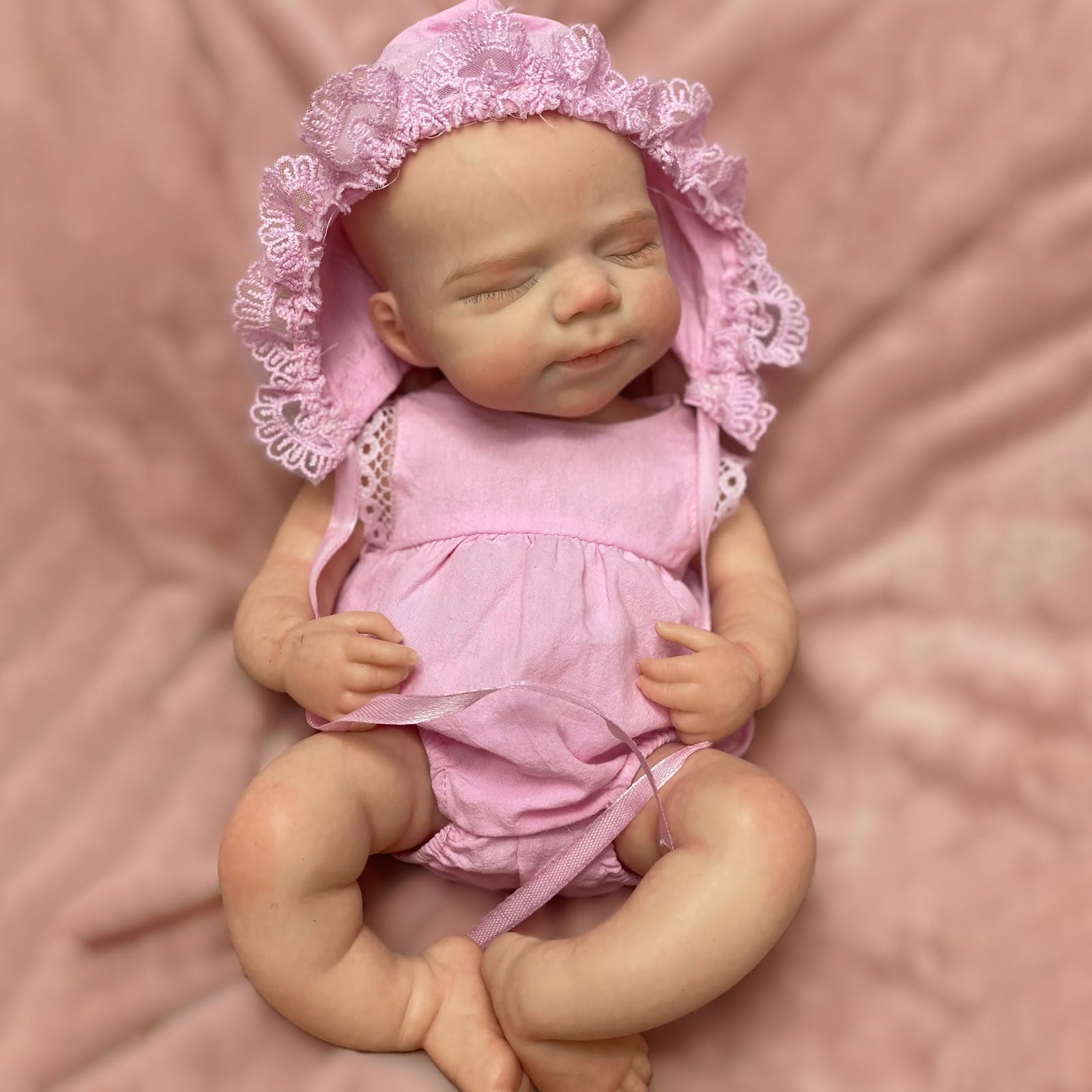 Gileutay 33cm Weiche Silikon Baby Puppe Mädchen Realistische Silikon Reborn Baby Puppen Lebensechte Schlafende Neugeborene Puppe Für Kleinkinder