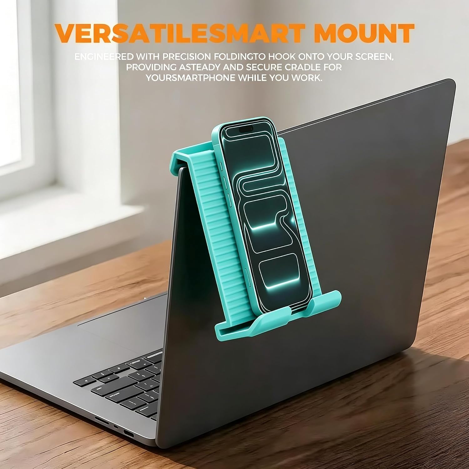 Flexible Silicone Aluminum Phone Holder Tablet Stand with Charging Port Design, Foldable Airplane Laptop/Phone Stand for Home Office Travel (Tiffany)