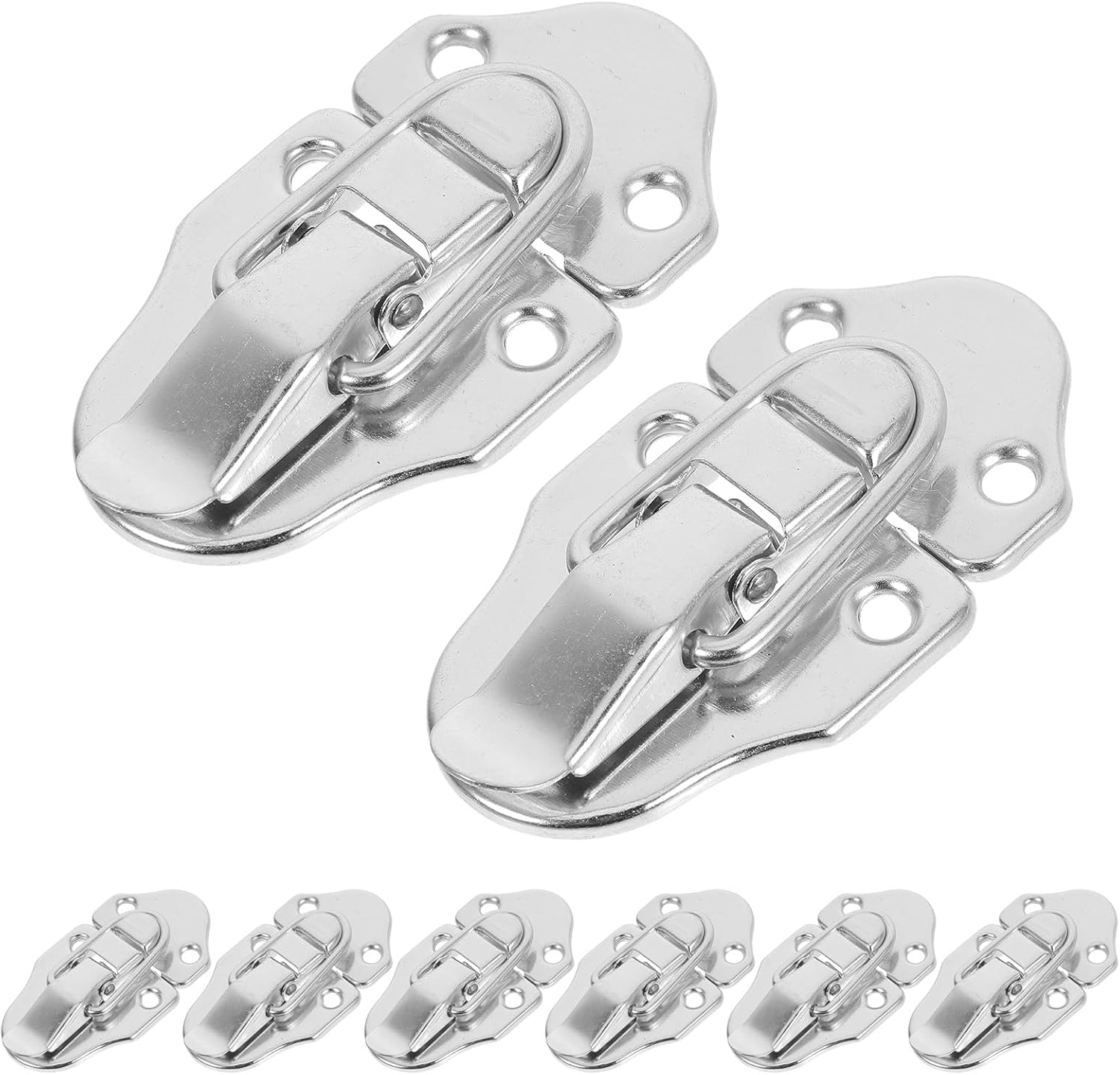 Levemolo 6pcs Vintage Metal Toggle Latch Lock Set with Spring Loaded Hasps for Small Wooden Jewelry Boxes and Toolboxes, Iron Buckle Catch Hardware with Screws for Chest and Cabinet