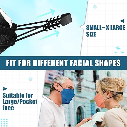 Miniatura 3 de FENFEN Mascarillas KN95 desechables para adultos, paquete de 50 unidades, 5 capas de protección contra el polvo, transpirable, cómodo, respirador,