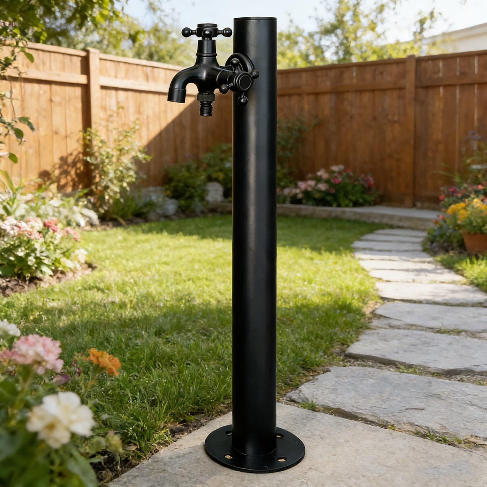 Colonne d'eau verticale extérieure pour jardin, double robinet autoportant, anti-gel, pour terrasse, jardin et pelouse