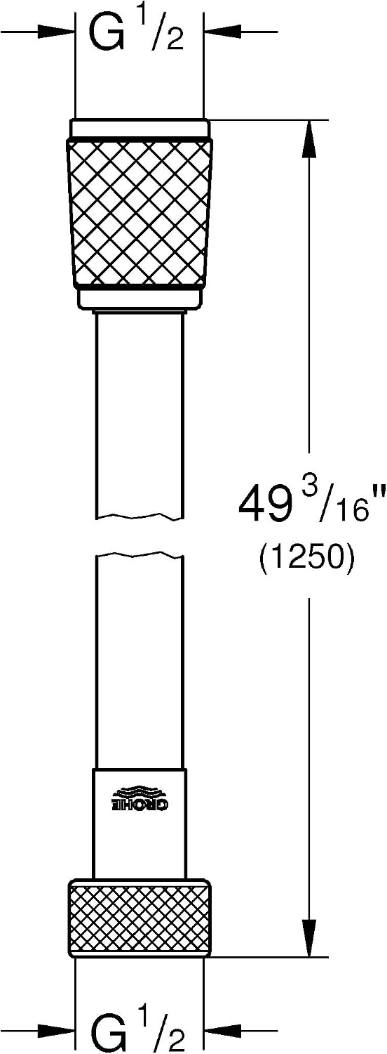 Grohe 28150001 Relexaflex 49" Non-Metallic Shower Hose, Starlight Chrome