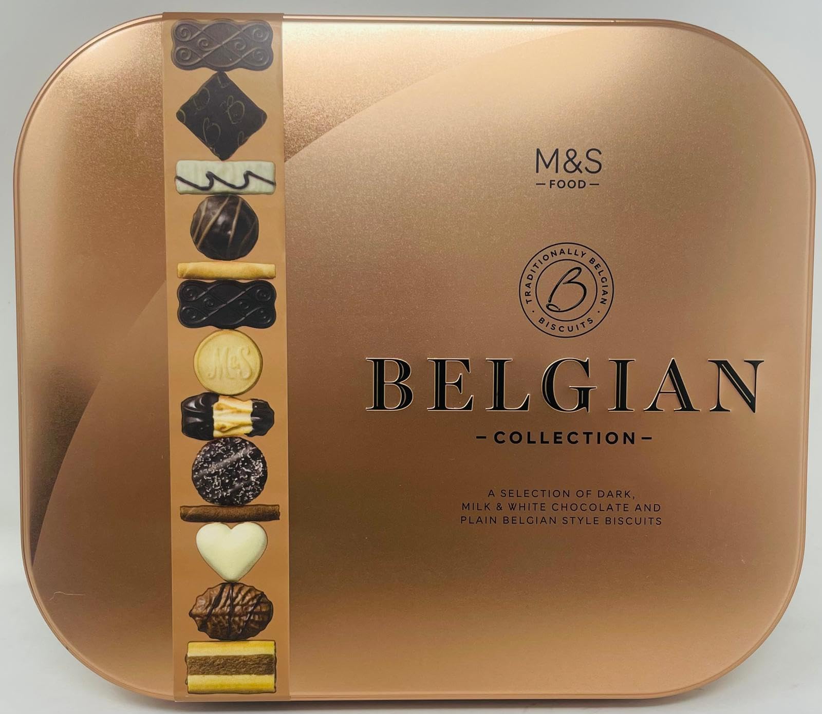 M&S Belgian Biscuit Collection 500g | selection of dark, milk and white chocolate and plain Belgian style biscuits