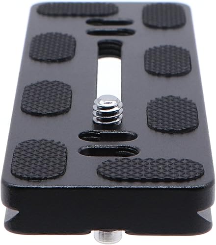 Miniatura 5 de PU-120 Placa QR universal de liberación rápida de 4.724 in con tornillo de anillo en D para trípode monopie bola cabeza DSLR cámara, compatible con