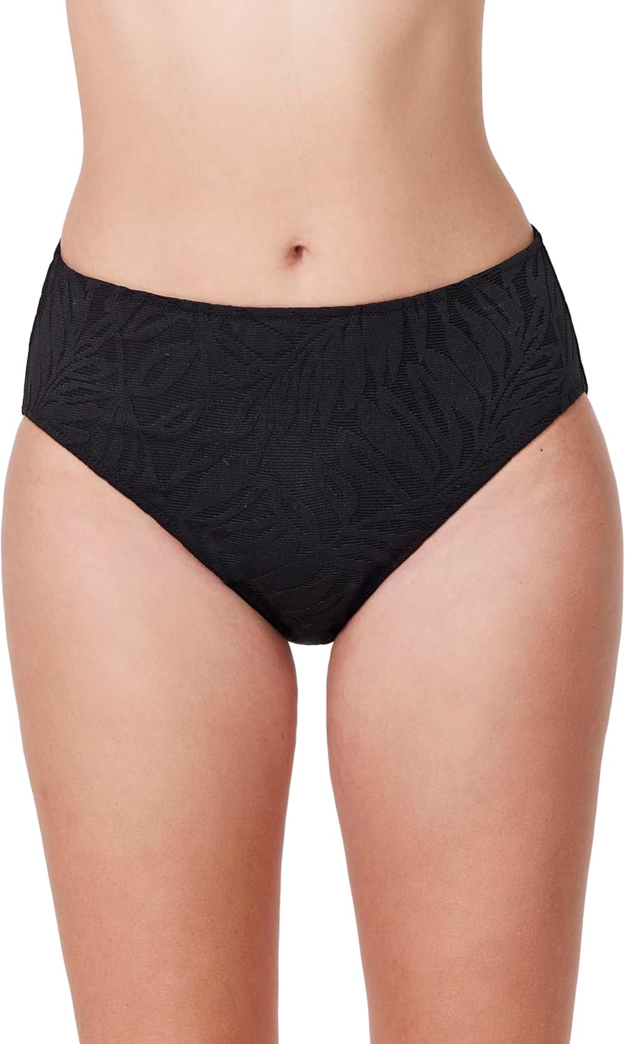 Profile by Gottex Skyfall Textured Mid Waist Swim Bottom - Front & Back Lining, Classic Bottom Coverage, Top Sold Separately