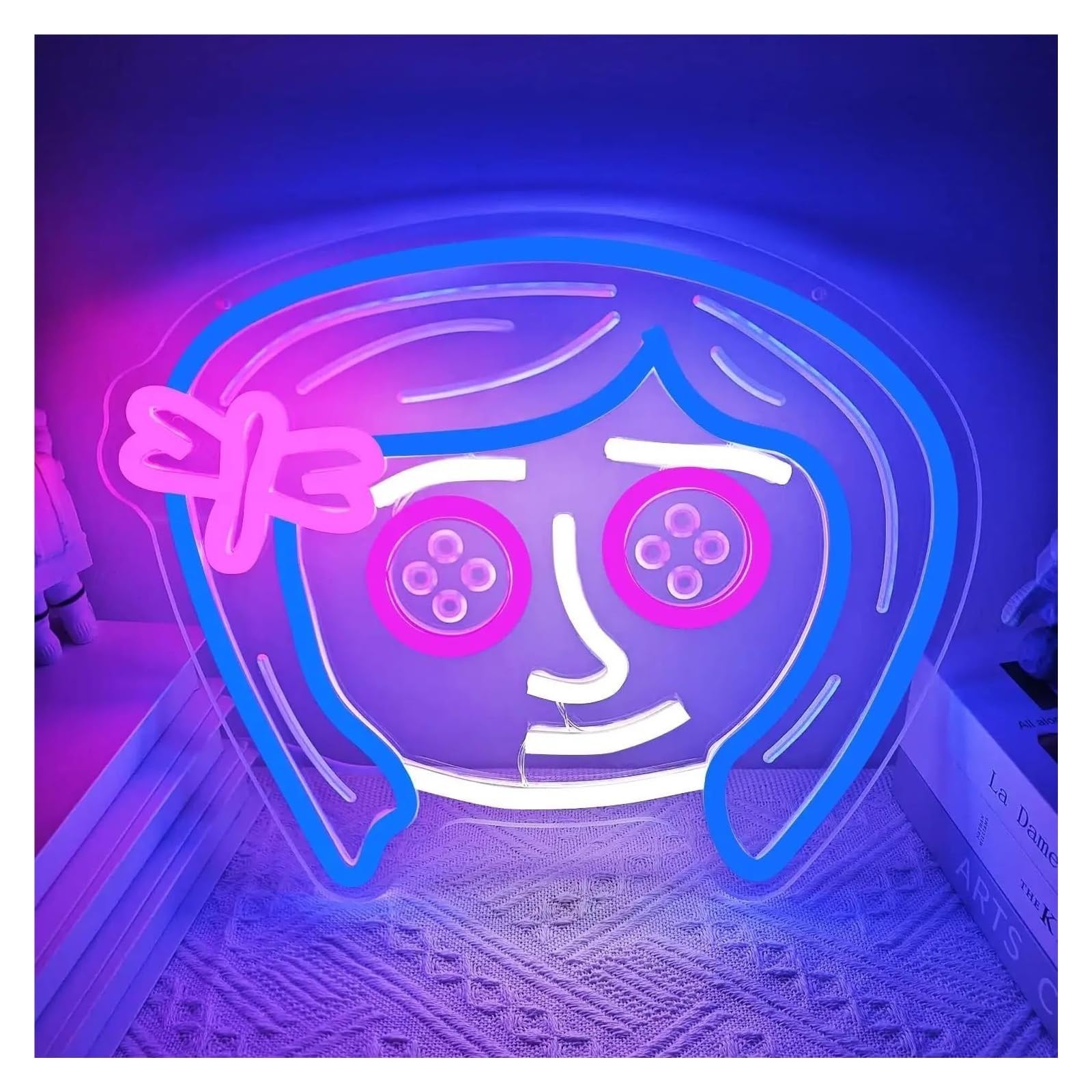 Neon Lights Cartoon Head for neon Sign for Dimmable LED for Light 31.4x26cm