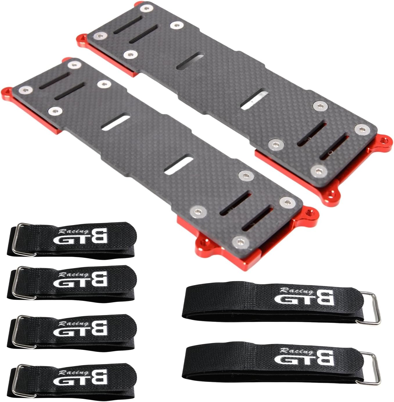GTBRacing CNC Aluminum 7075 T6 Universal Battery Box Tray for 1/5 RC Car LOSI Desert Buggy DBXL-E 2.0 Upgrade Part (Silver)