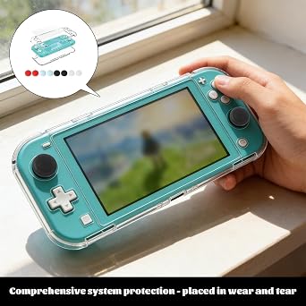 for Nintendo Switch Lite Case and 8 Pcs Thumb Grip Caps, Shock-Absorption Anti-Scratch for Switch Lite Case with Nintendo SwitchLite 2019