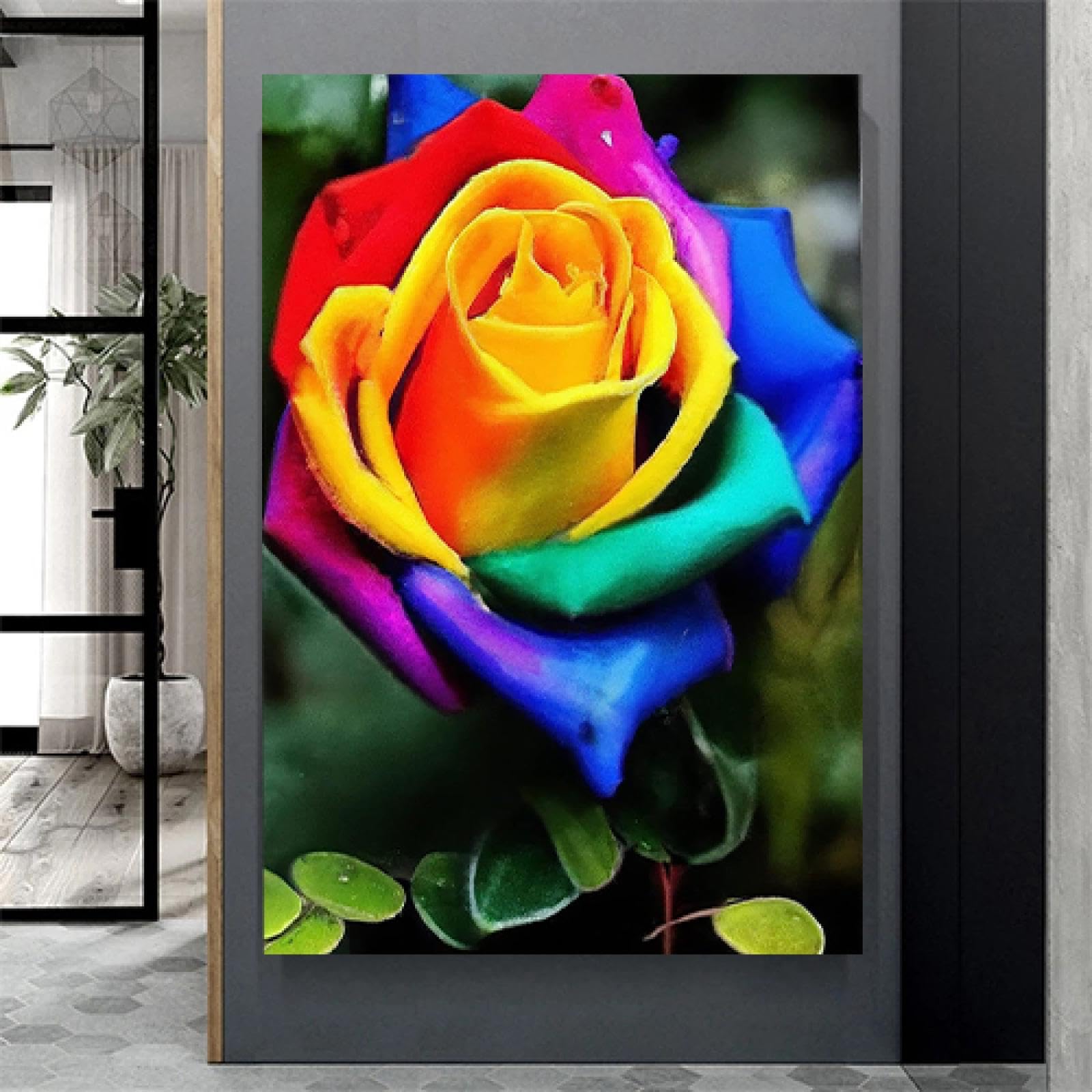 Rainbow Rose, Toy Puzzle Game Home Decor, Wooden 3000 Piece Puzzle