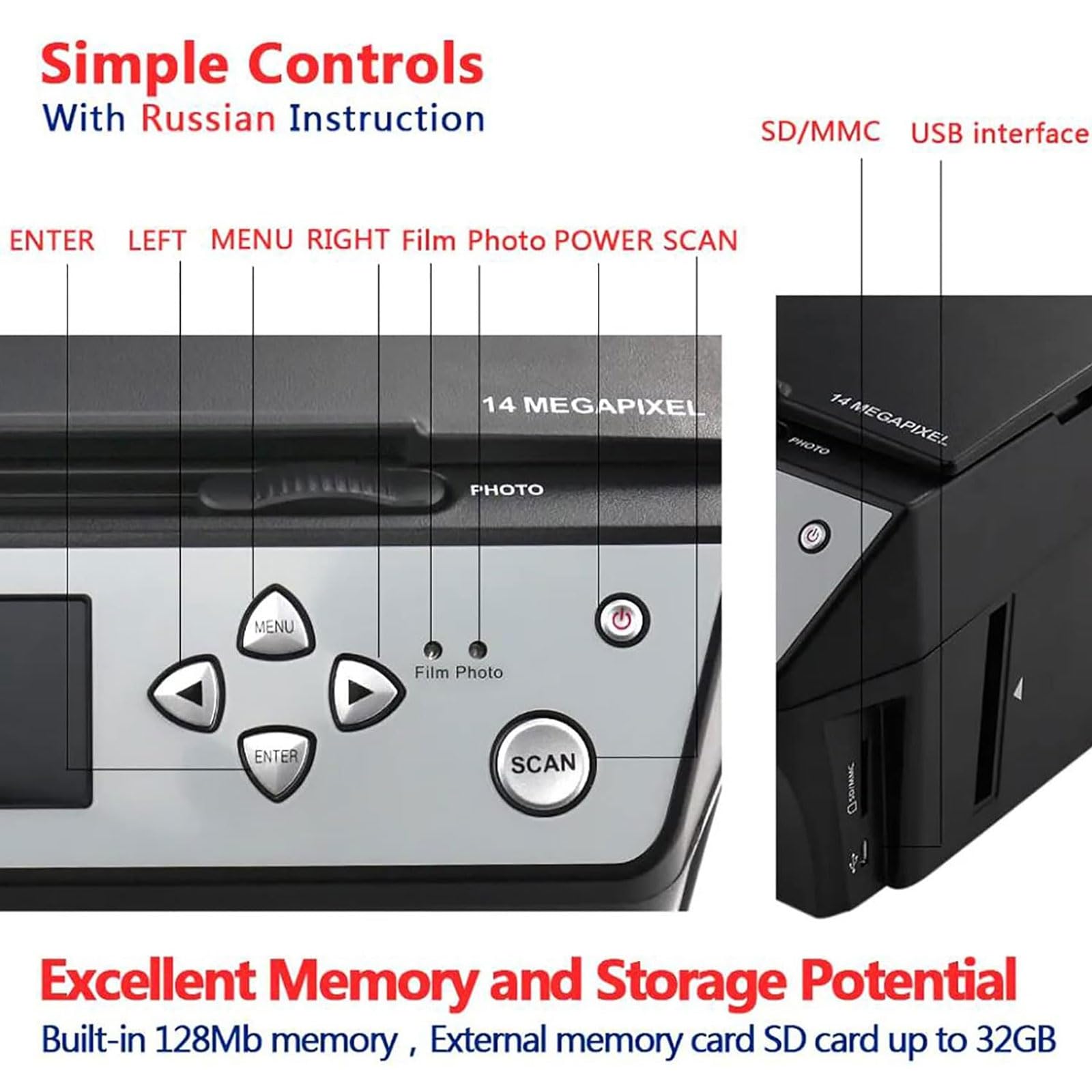 Escáner de diapositivas de 22 MP, convierte diapositivas y negativos de 35 mm (135, 110 y 126) a fotos digitales JPG. Escáner de película de alta resolución de 2,4 pulgadas. Compatible con salida USB