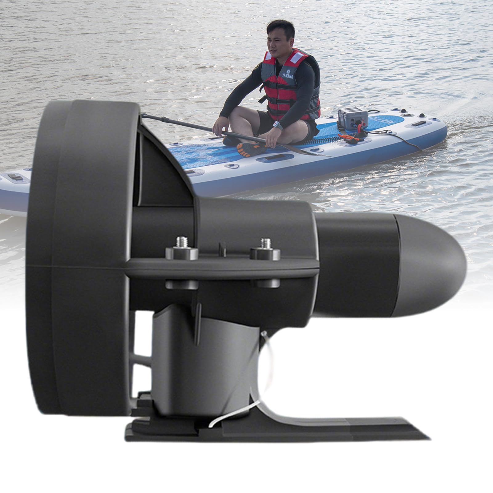 ExoticaBlend Underwater Thruster, 12V Propeller Propulsion 24A Outdoor Electric Propeller Portable Paddle Board Motor with Battery Bag for SUP Boards, Surfboard, Water Sports 216W