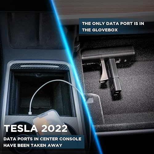 Miniatura 3 de Nestour Glovebox Hub USB para Tesla Model 3 y Model Y 2022 2023, carga y transferencia de datos, compatible con controladores de juegos, música,