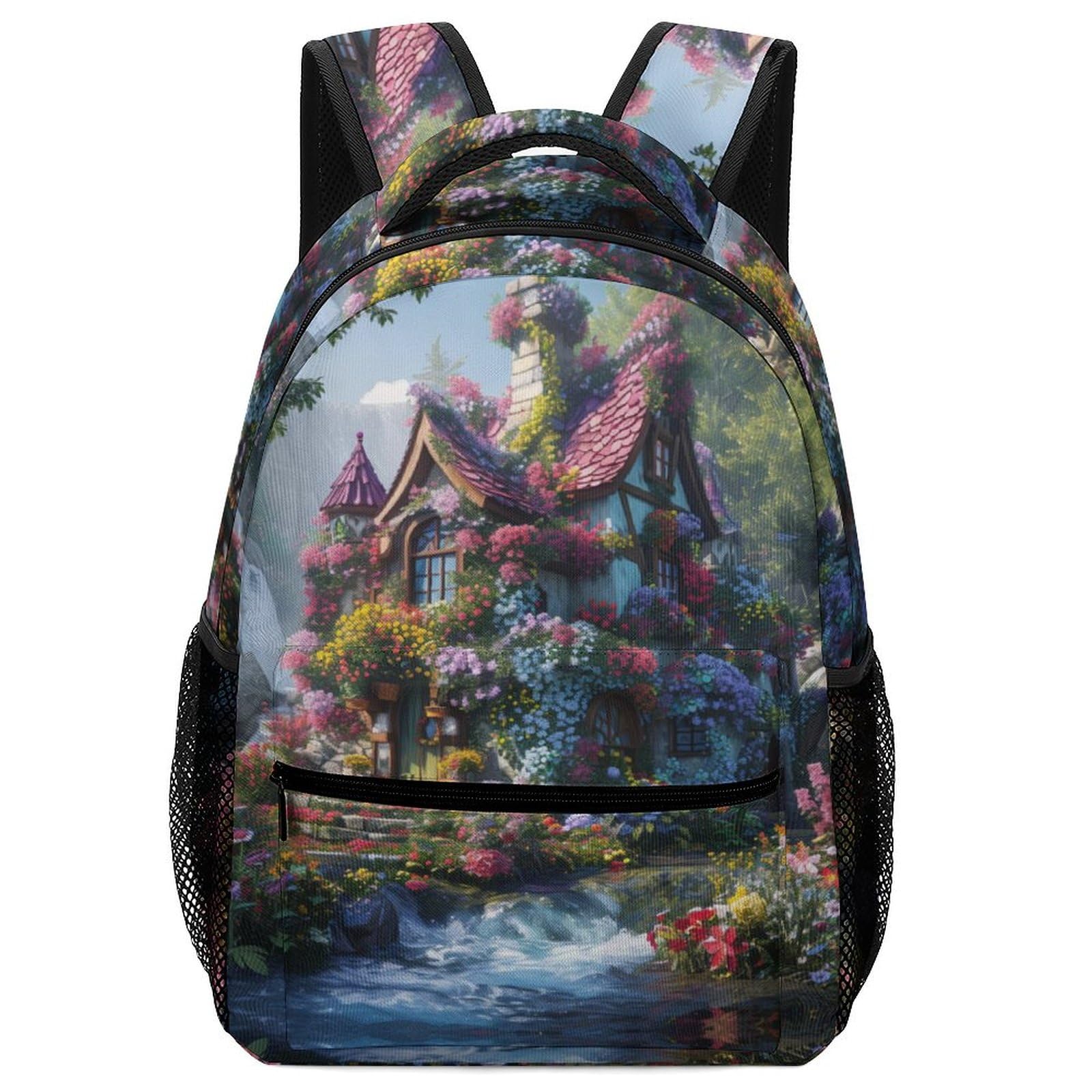 Cabaña de montaña Mochila Niña hermoso paisaje Morrals Calidad Y Resistencia Mochila Colegio Mochila Infantil De Gran Capacidad Para Niñas Y Niños One Size