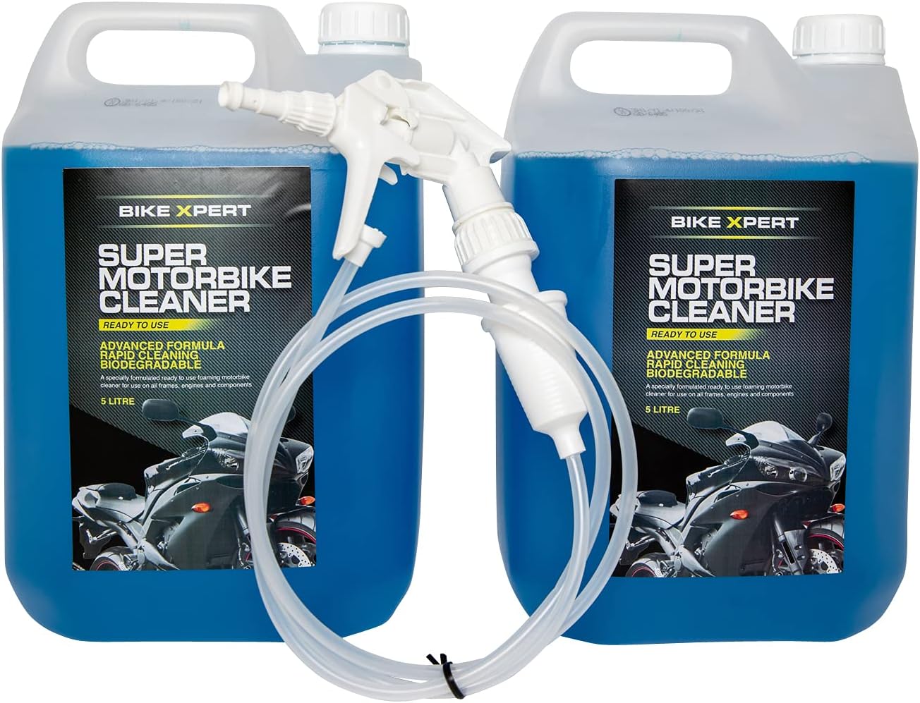 Star Brite Bike Xpert Super Motorbike Cleaner | 5 Litre (2 Pack) With Long Foaming Extension Hose | Nano Tech Formula | Motorcycle Cleaning Wash | Biodegradable | Ready To Use