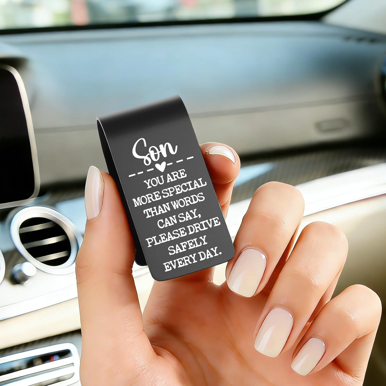 Son Safe Driving Car Visor Clip, You are More Special Than Words Can Say Engraved Angel Reminder, Christian Guardian Angel Gift from Mom Dad, Religious Car Accessory YZY9