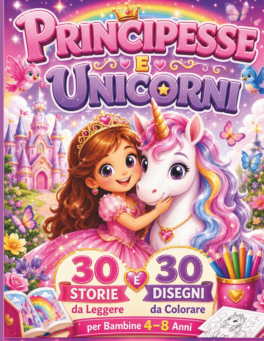 Le Avventure delle Principesse e degli Unicorni: Storie Illustrate da Colorare per Bambine 4–8 Anni | Un viaggio magico tra amicizia, castelli incantati e unicorni meravigliosi