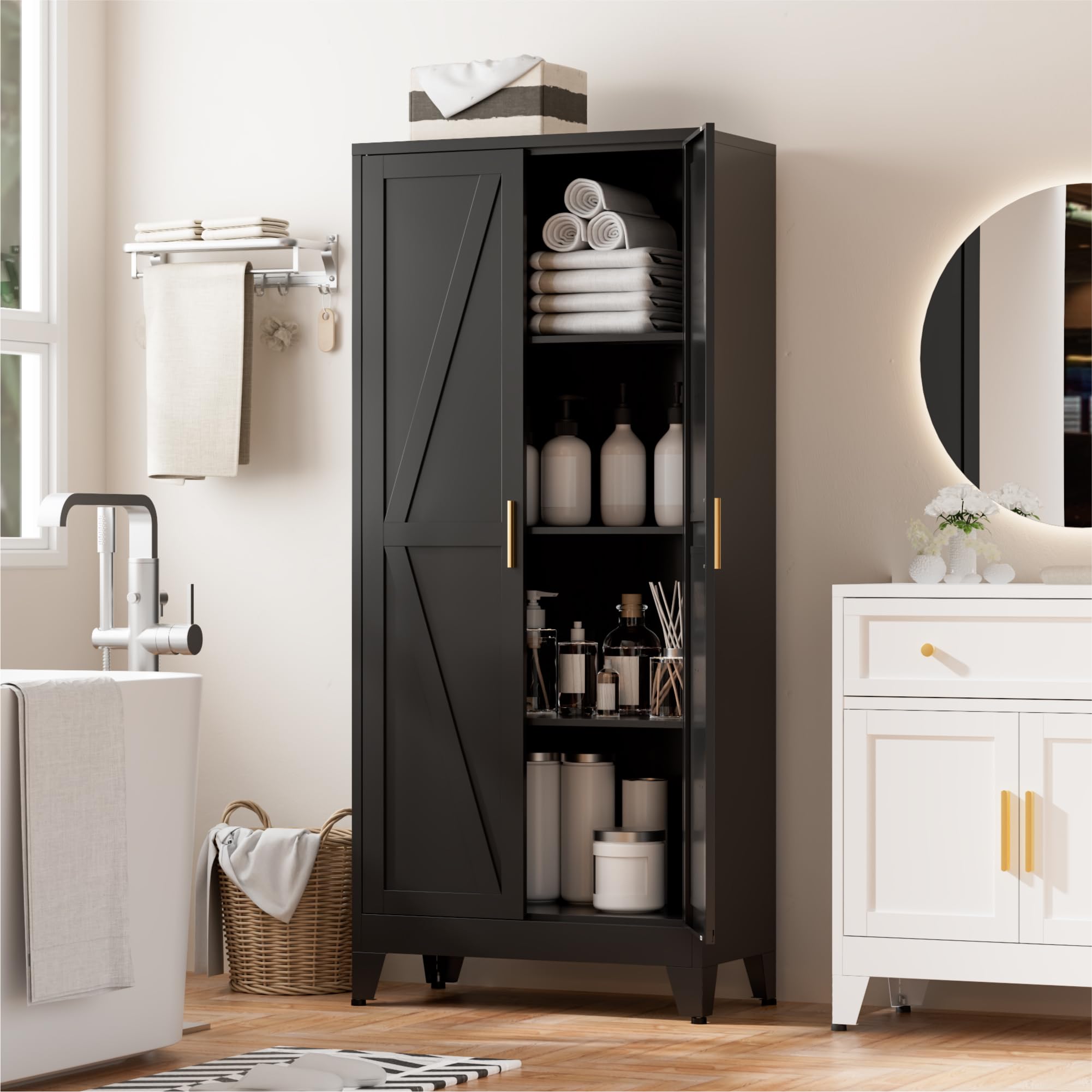 XIOMIOHTRQ 61' Farmhouse Pantry Cabinet