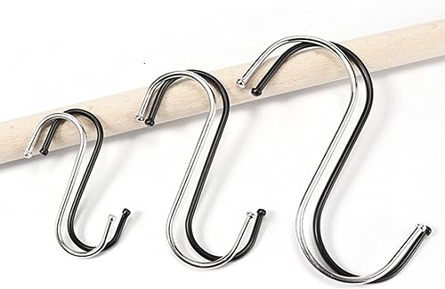 Miniatura 3 de Paquete de 10 ganchos en forma de S para baño, dormitorio, oficina y cocina (negro y pequeño)