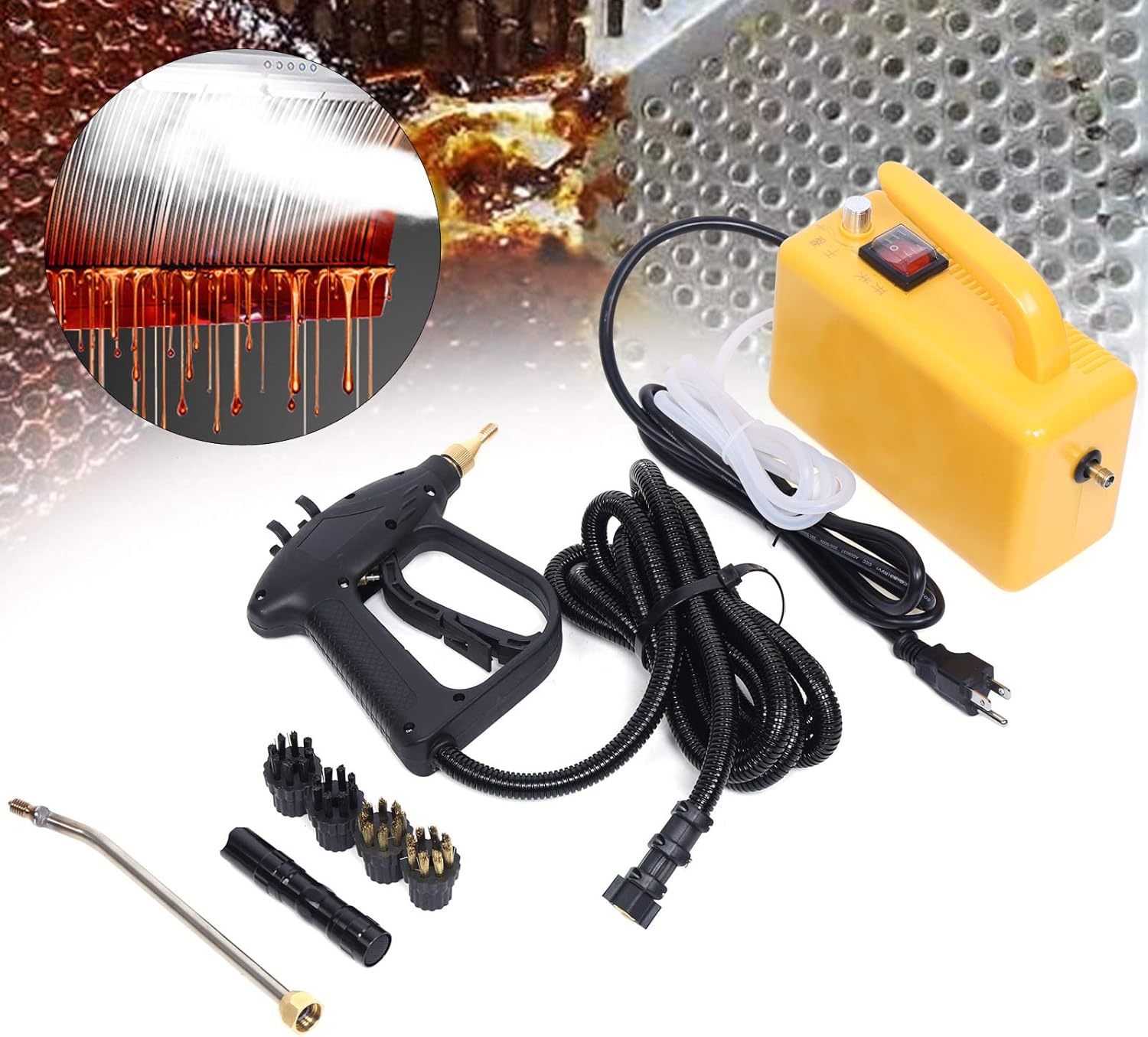 🔥 Cаѕhbасk uр tо 70% High Temperature High Pressure Steam Cleaner, 110V 1600W Portable Steam Cleaner Multi-Purpose Cleaning Handheld Cleaning Machine, Steam Cleaner for Most Floors, Counters, Windows, Autos (Yellow)