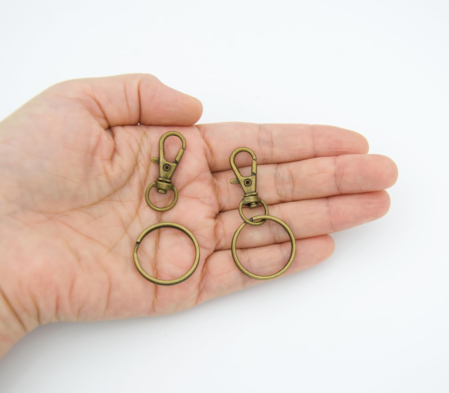 Swivel Snap Hooks with Split Key Rings Premium Metal Silver Lobster Claw Trigger Clasps for Keychain Clip Lanyard Bag Purse Tag Jewelry Making Crafts image 3